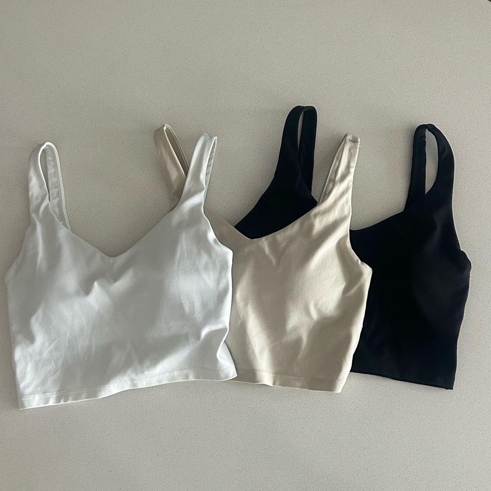 Aerie Crop Top Trio - Black, Cream, and White